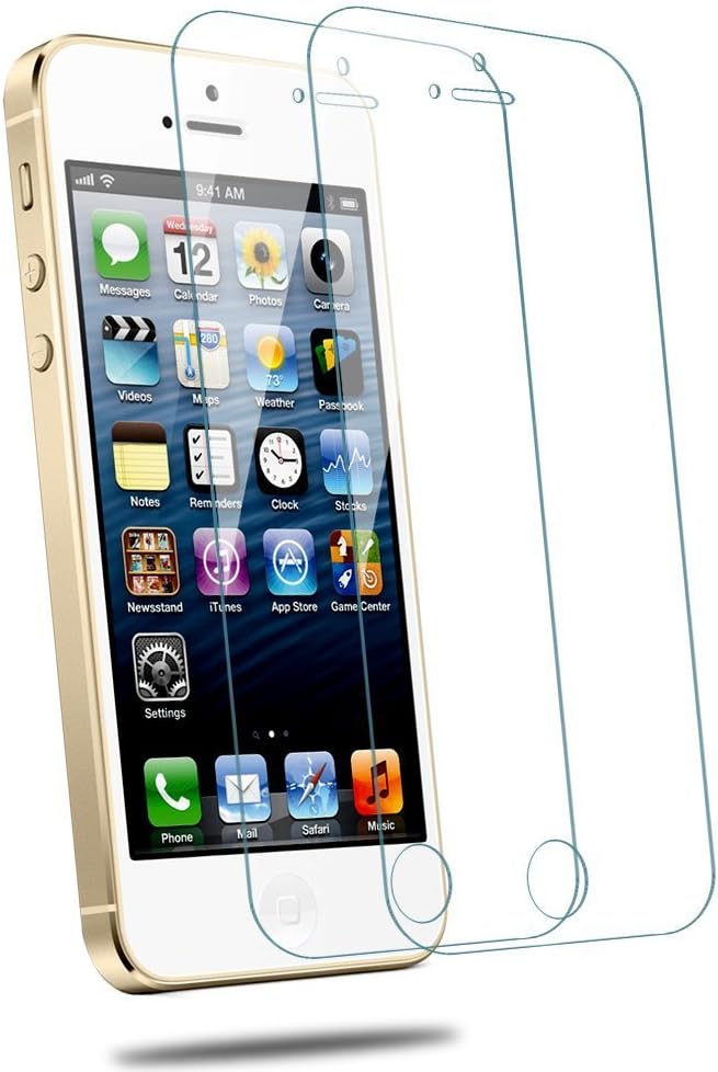 iPhone SE Screen Protector, iPhone 5S Screen Protector, iPhone 5 Screen Protector, iPhone 5C Screen Protector, Elimfilm Dust-free Anti Scratch Tempered Glass Screen Protector 2 Pieces
