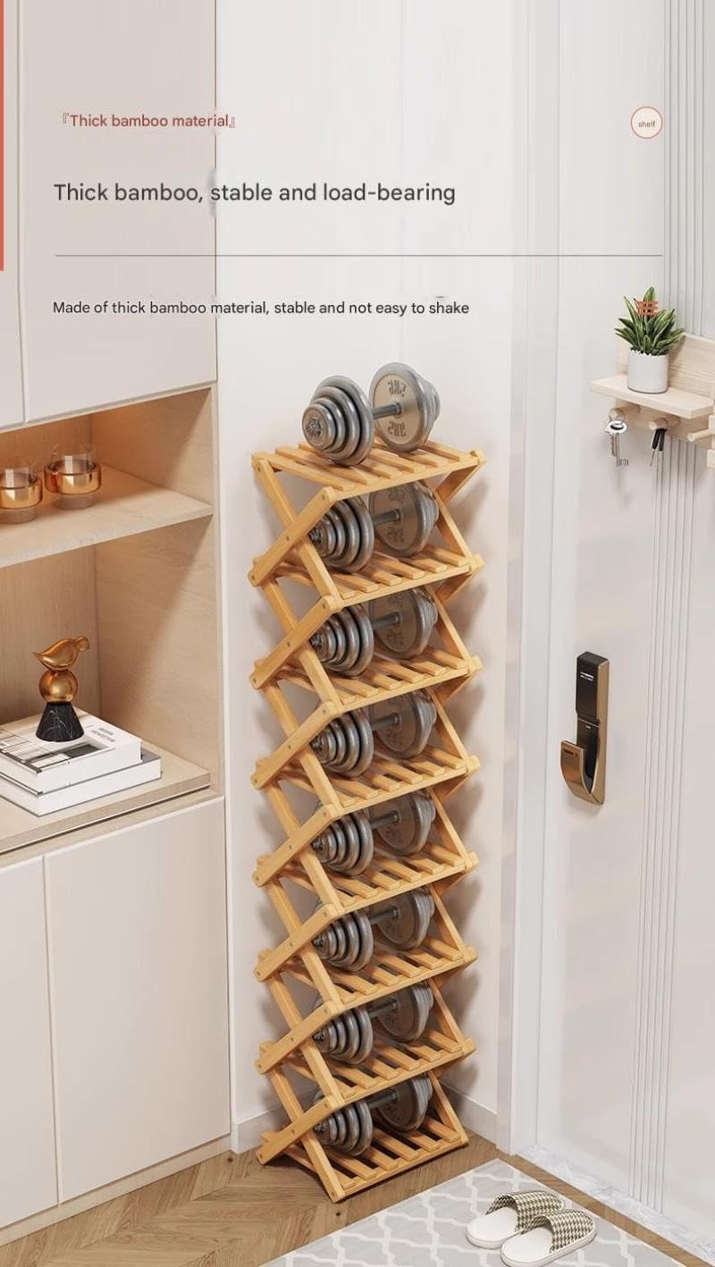 Shoe Racks, Foldable Shoes Organizer Free Standing Shelf for Entryway, Closet, Bedroom, Hallway, | Natural | Functional | Multifunctional Shoe Rack (Seven layers of primary colors)