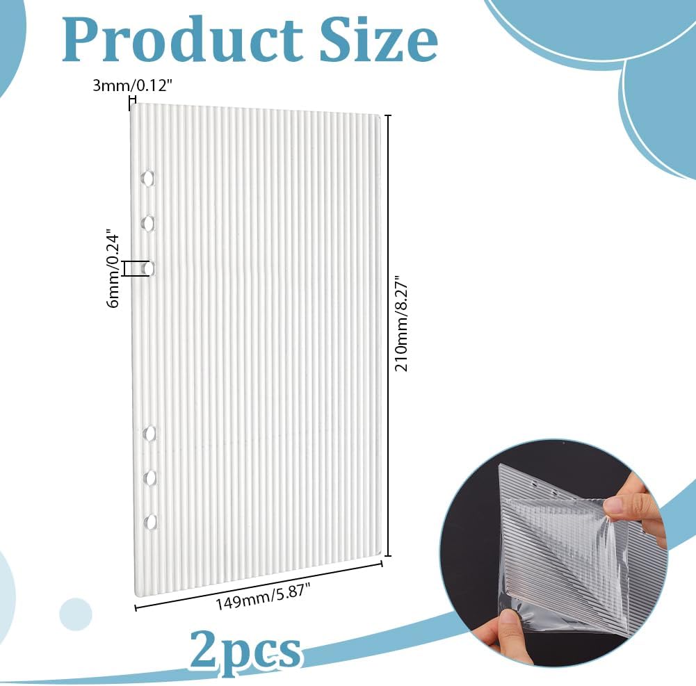 2PCS A5 Acrylic Binder Cover 6 Ring Transparent Acrylic Planner Cover 8.3" x 5.9" x 0.12" Refillable 6 Hole A5 Notebook Inserts for Budget Binders Travel Journals Office Organizer Planners image 2