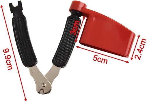 3 In 1 Guitar String Winder Pin Puller For Acoustic Electric Bass(Black Red)