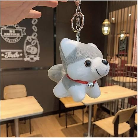 Amazon Co Jp 10 cmかわいいぬいぐるみキーホルダーバッグとキーペンダントのぬいぐるみ動物子供のおもちゃハムスター恐竜ヨガ豚カエル柴 色 Husky おもちゃ