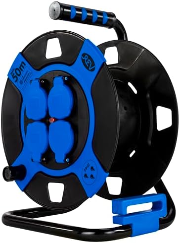 Bild 7 - REV Kabeltrommel, IP44, Outdoor, 4 Schutzkontaktsteckdosen, 25m, schwarz
