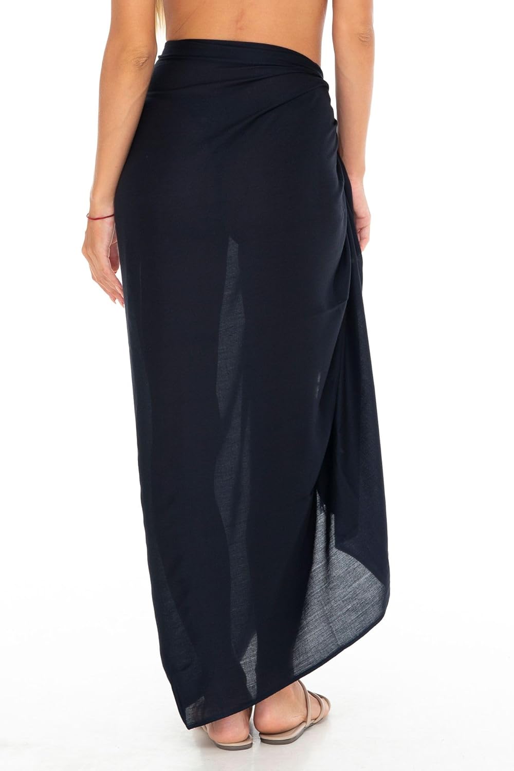 SHU-SHI Sarong Swimsuit Coverup for Women Pareo Long Beach Bathing Suit Wrap with Coconut Clip - Image 7