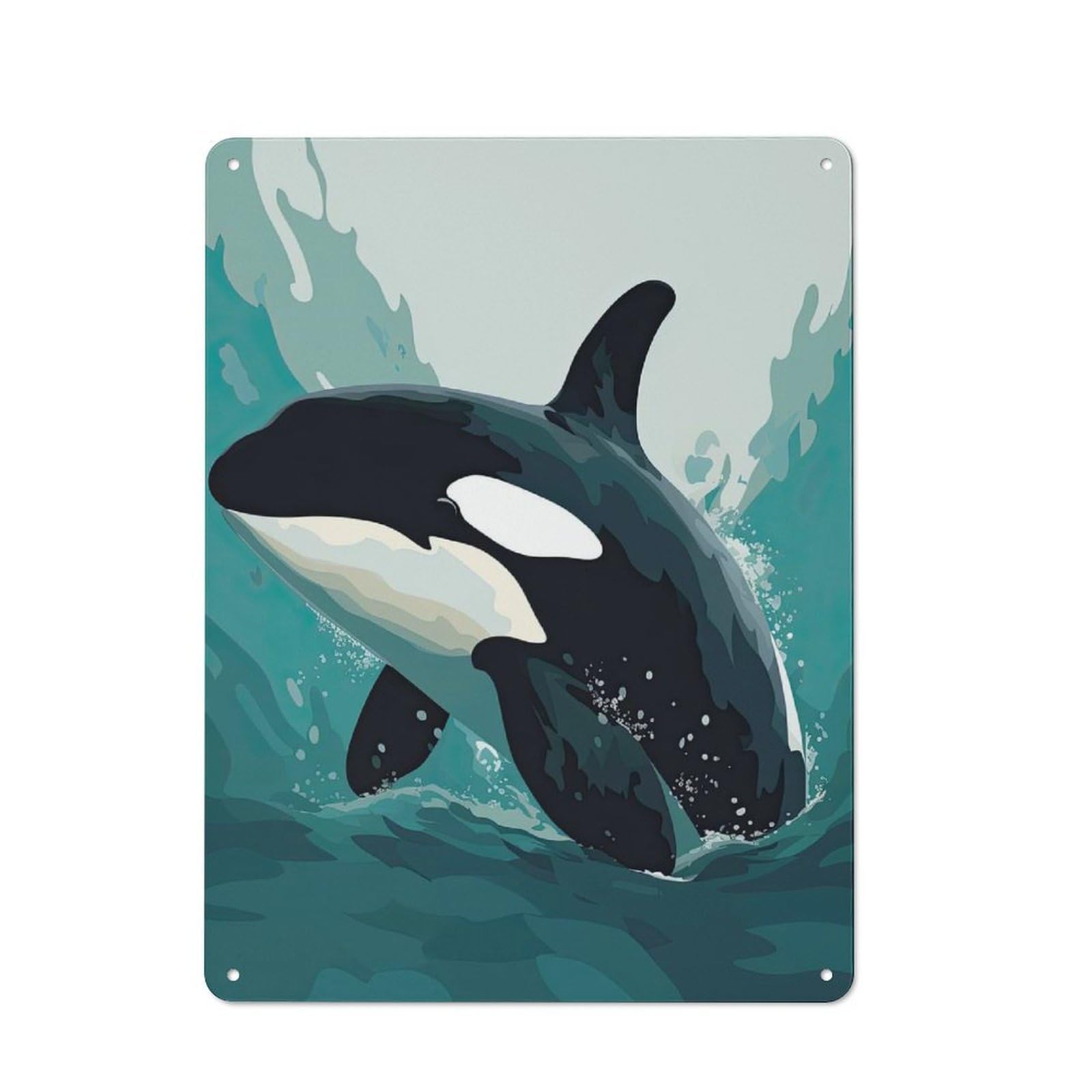 Junmoney Vector Orca Retro Metal Plaque 40X30cm For Garage Or Workshop, Housewarming Wall Decor For People Furnishing Garage And Workshop