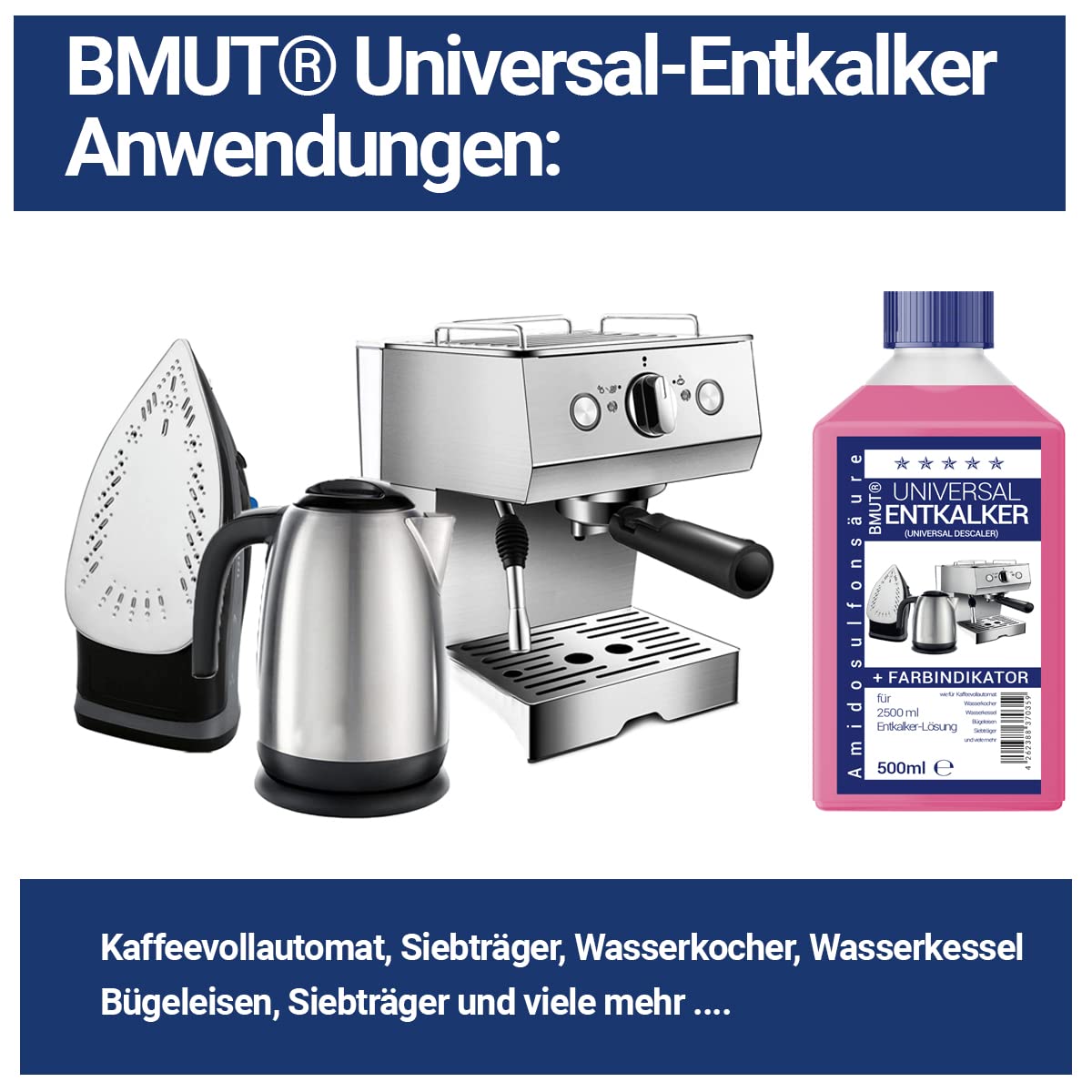 24 x 500 ml uniwersalny odkamieniacz do ekspresu do kawy i ekspresu do kawy – po 125 ml na 2500 ml roztworu odkamieniacza (24 x 500 ml)