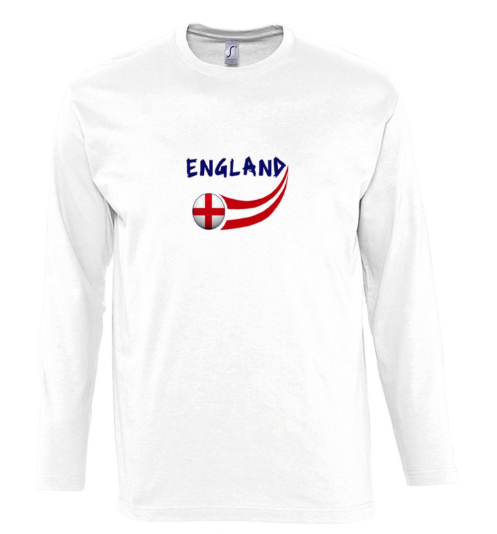 Supportershop Men England Long Sleeve Fan T-shirt - White, 2 X-Large arge arge