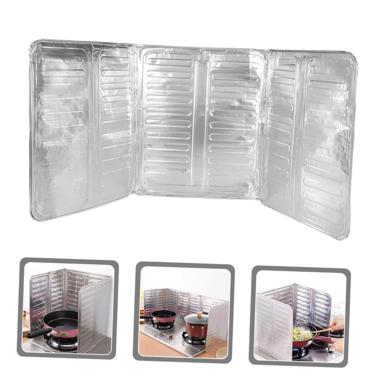 Ciieeo Oil Splatter Guard Foldable Grease Splatter Screen for Stove for Gas Cooktops and Frying Pans and Cleaning