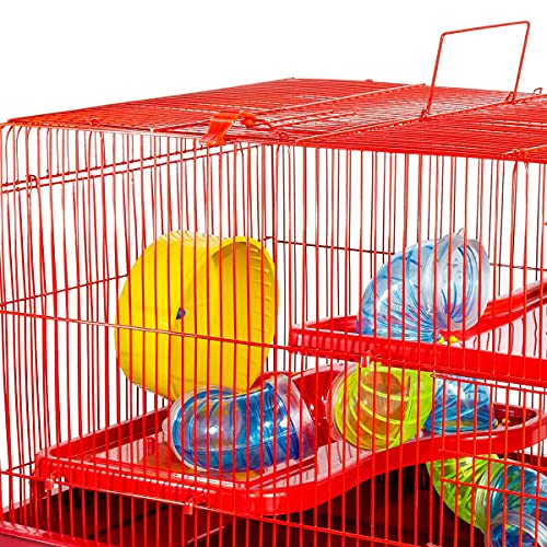 Gaiola para Hamster Big Space Completa Jel Plast Vermelha