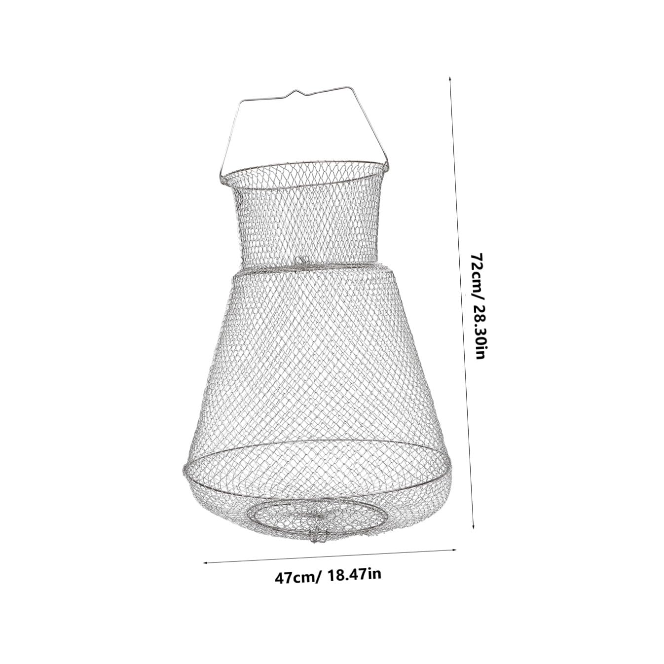 Gatuida Bolsa de Pesca Plegable de Acero Inoxidable 304 Jaula de Pesca Resistente 45x72 Cm Contenedor para Cangrejos y Camarones Adecuado en Agua Salada y Actividades al Aire Libre