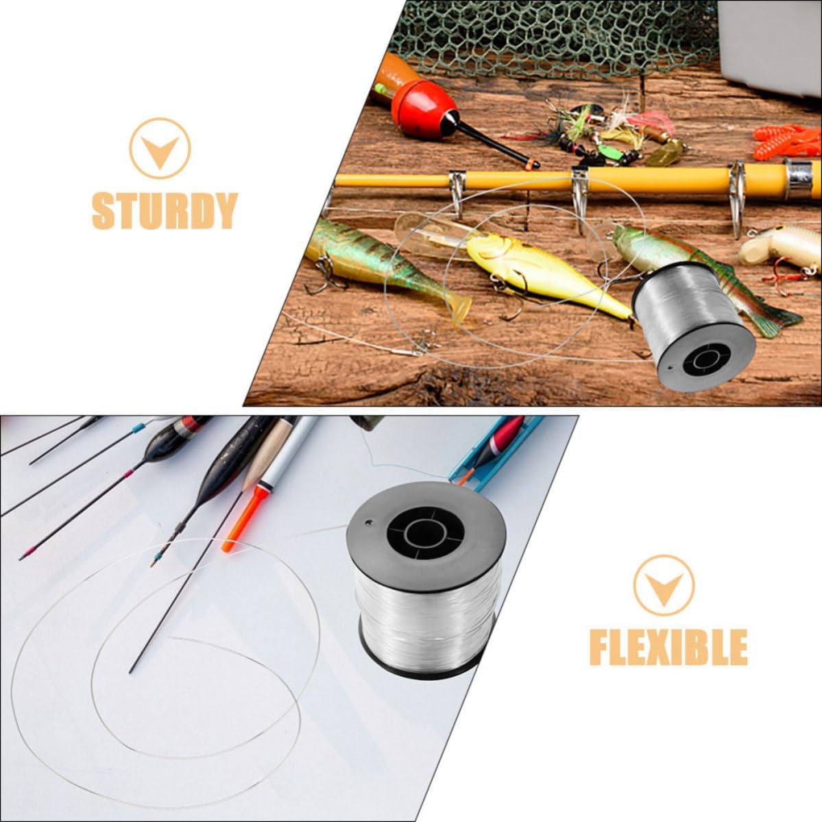 Clear Nylon Fishing Line with Aluminum Loop Sleeves Invisible Fishing String for Hanging Decorations Transparent Monofilament Wire for Home Use