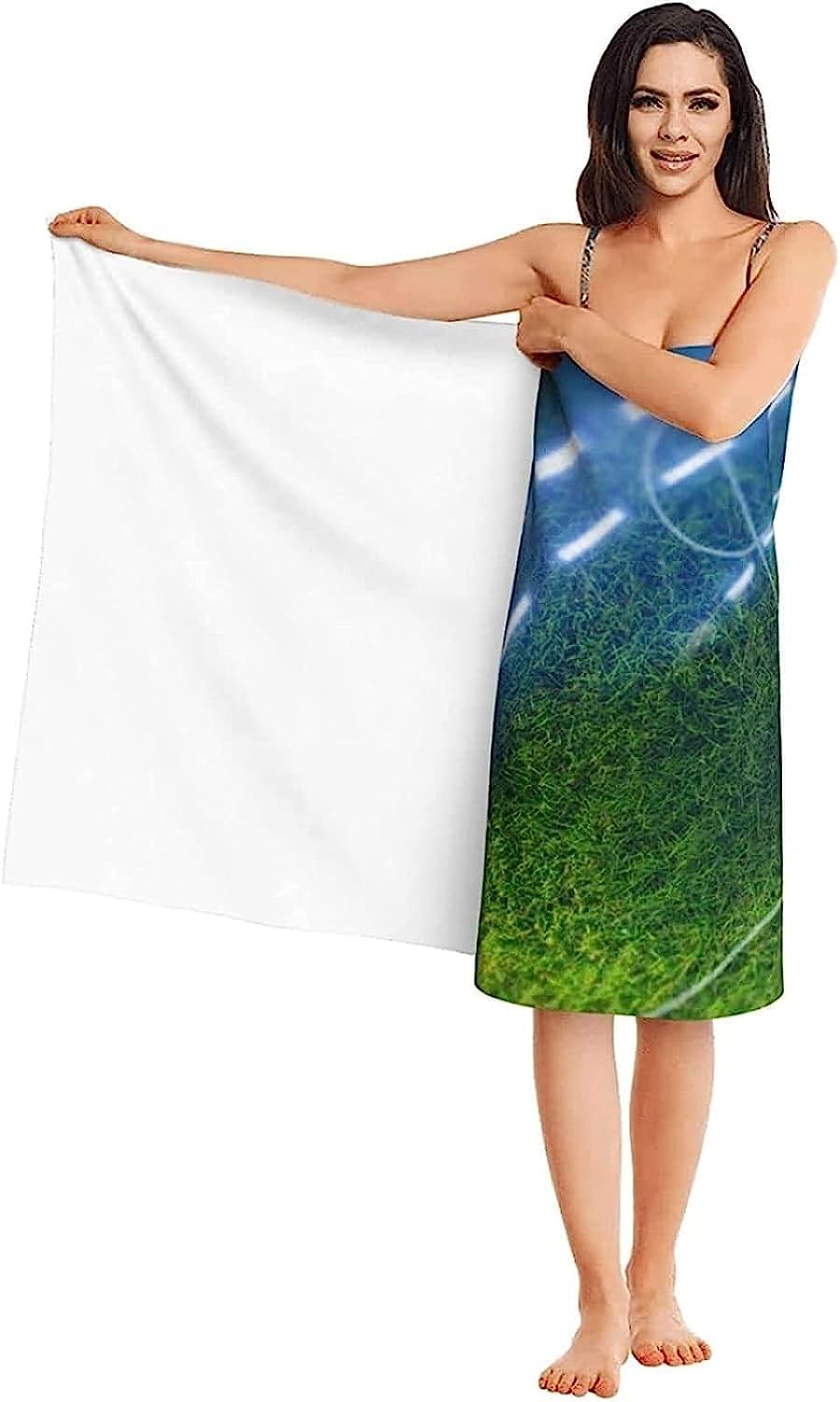 Serviette De Plage Football 150x75 Cm – Microfibre Absorbante, Anti-Sable – Pour Plage, Piscine, Sport - 7