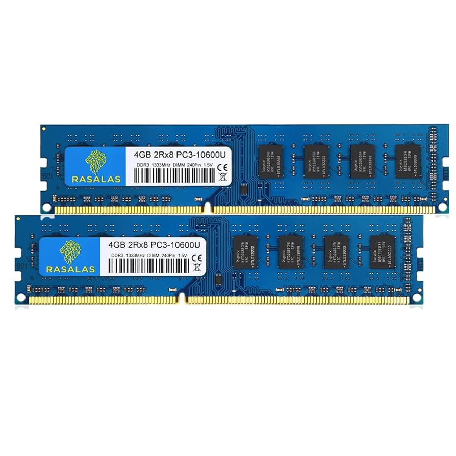 8GB Kit (2X4GB) PC3-10600U DDR3 10600 1333MHz PC3-10600 4GB
