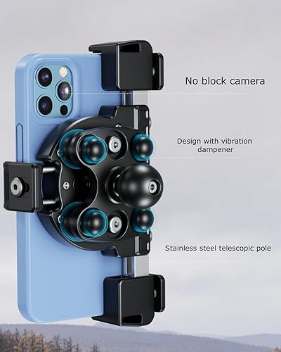 Miniatura 3 de Kewig Soporte de teléfono para motocicleta con amortiguador de vibraciones y cámara sin bloqueo, soporte de teléfono de motocicleta antirrobo,