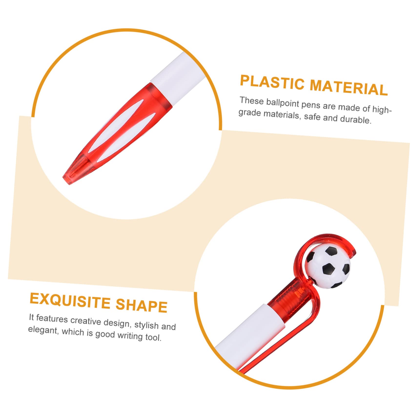 VILLCASE 4 Set Penna A Sfera Festa Di Calcio Squadra Di Calcio Coppa Di Calcio Penne Per Canestro Da Calcio Penne A Sfera Rosse Pennarelli in Plastica Penne A Sfera in Plastica 18 Pezzi * 4