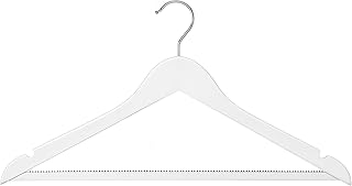 Whitmor Suit Hangers with Pant Gripper Set of 5 White