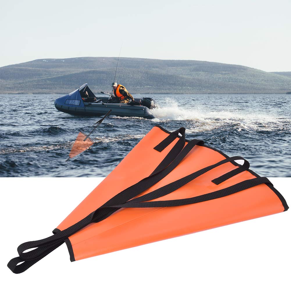 Alomejor Sea Anchor Drogue PVC Hochleistungs Treibbremse f¨¹r Kajak Kanu Bootsverlangsamung Orange Bootszubeh?r Maritime Sicherheit