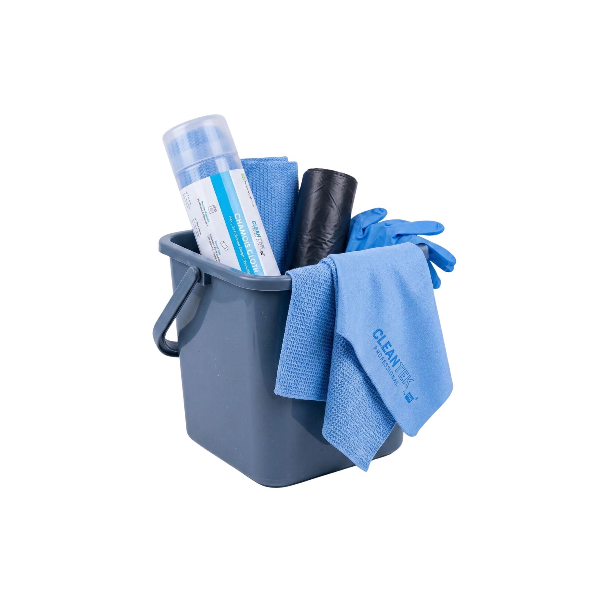 Clean Tek Professional Blue 3D Gamuza – con tubo de almacenamiento – 25 1/4 pulgadas x 17 pulgadas – 1 caja