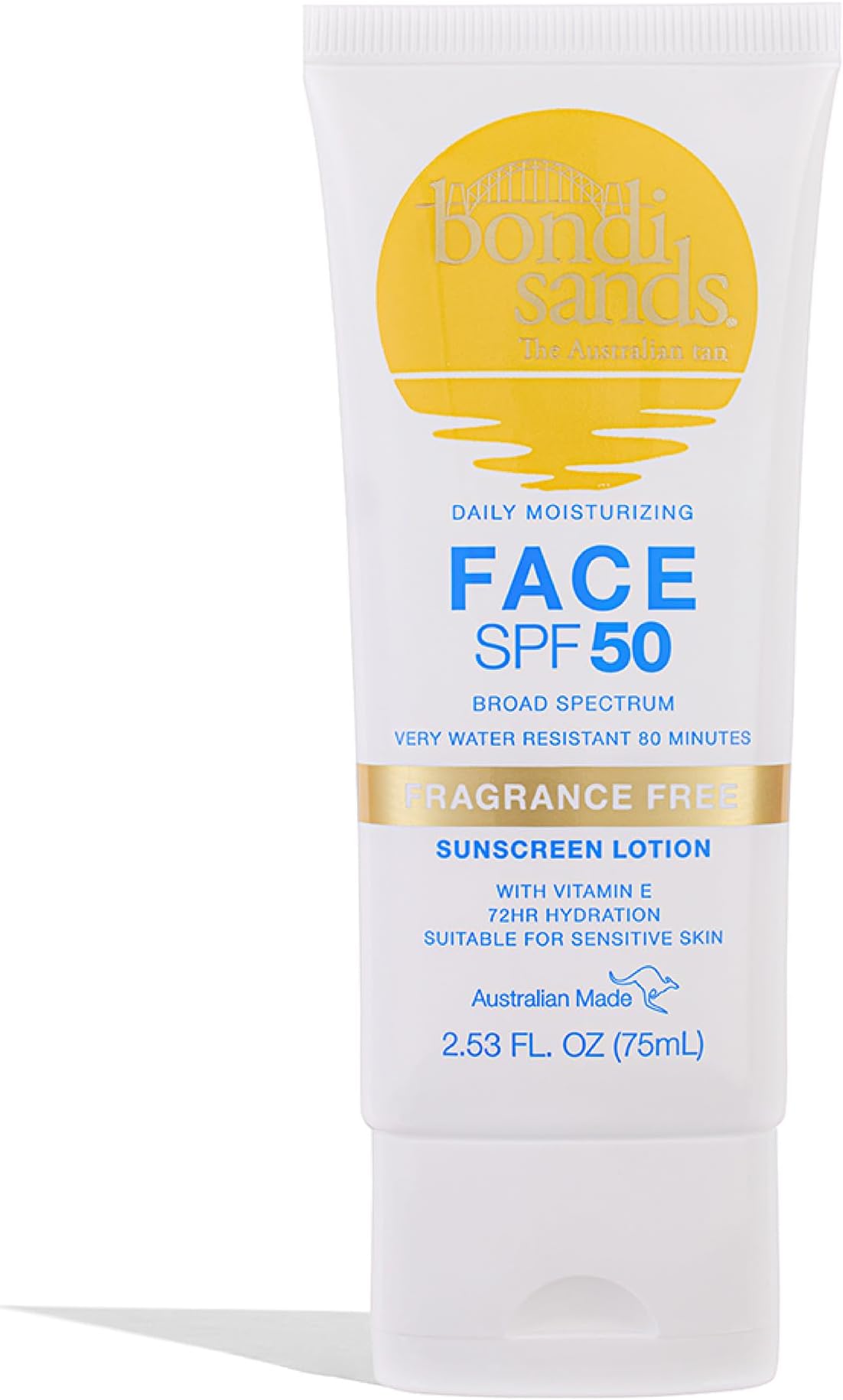 Fragrance Free Daily Sunscreen Face Lotion SPF 50 | Hydrating UVA + UVB Protection, Non-Greasy, Gentle, Water Resistant | 2.53 Oz/75 mL