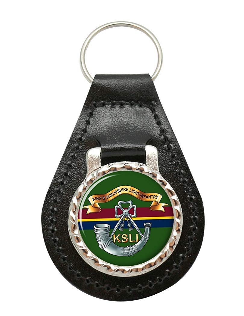 Giftshop UK King's Shropshire Light Infantry, British Army Leather Key Fob