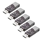 PNY 128GB Turbo Attaché 3 USB 3.0 Flash Drive 5-Pack – Grey, P-FD128X5TBOP-MP, 100MB/s, Light-Weight Durable - Data Storage and Transfer