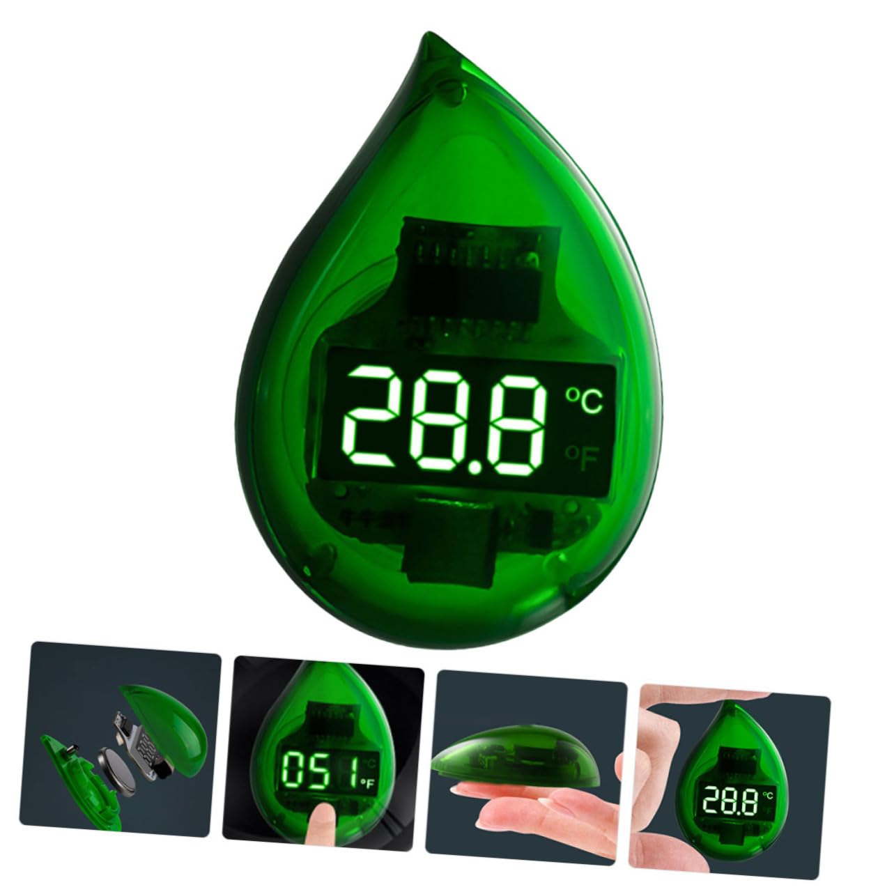 VICASKY 3pcs Small Fish Tank Thermometer LED Digital Aquarium Temp Measure Tool for Betta Tanks High Precision Temperature Gauge Compact Design Easy to Read Display for Home Use