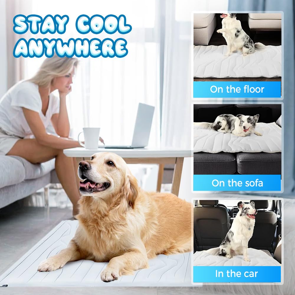 Tappetino refrigerante per cani, portatile, antiscivolo, lavabile, per interni ed esterni, perfetto per l'estate, 2026