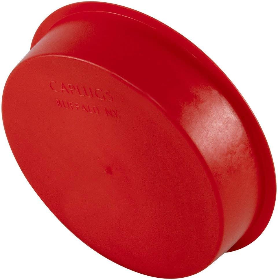 Caplugs T-96A T Series, Plastic Tapered Cap and Plug, Red LD-PE, Protective Closures, Dust & Moisture Seals, MIL Spec, SAE Fittings, EZ Remove, Cap OD 3.2" x Plug ID 3.562", Pack of 50 (99190757)