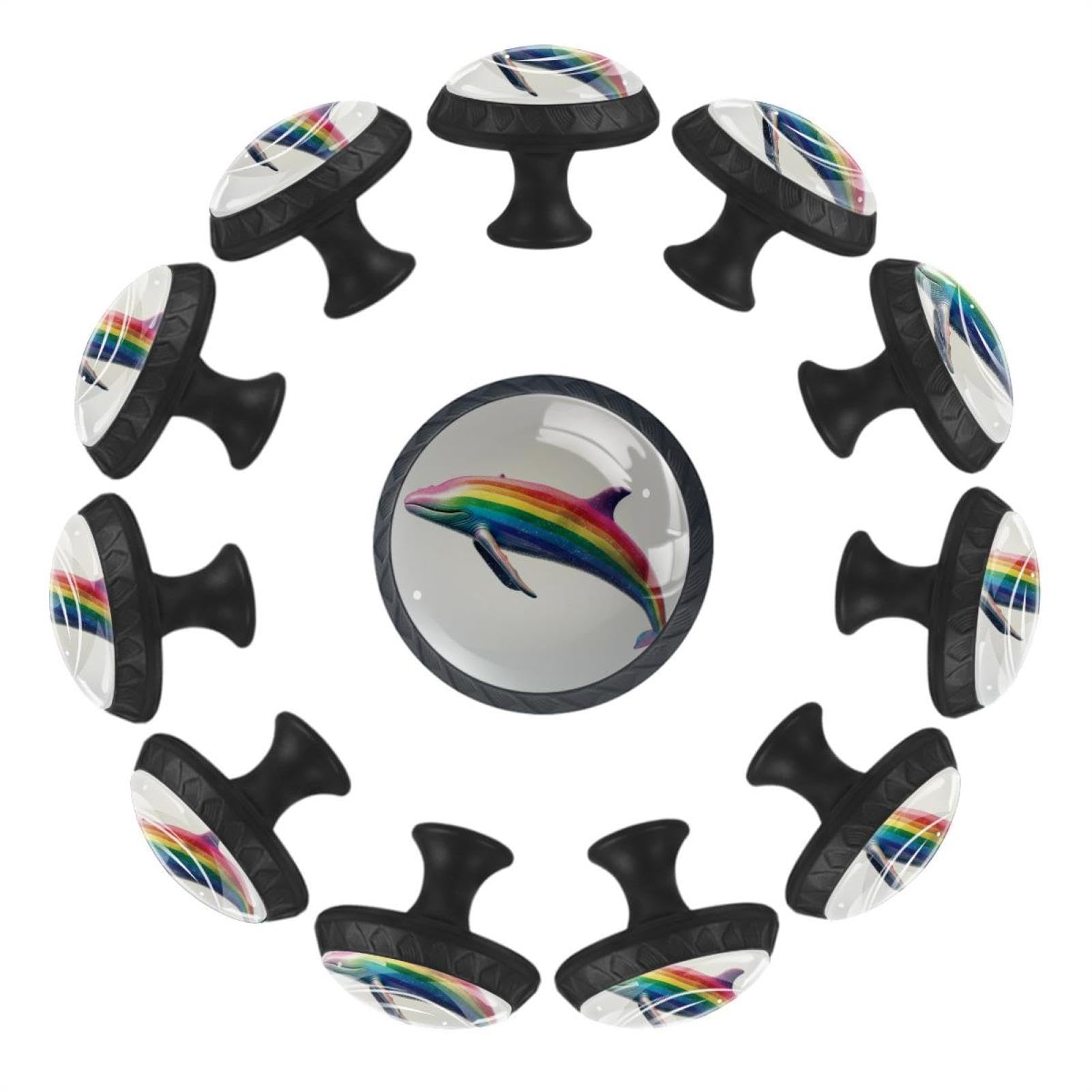 Boutons de tiroir ronds en verre transparent poignée meuble baleine tendance