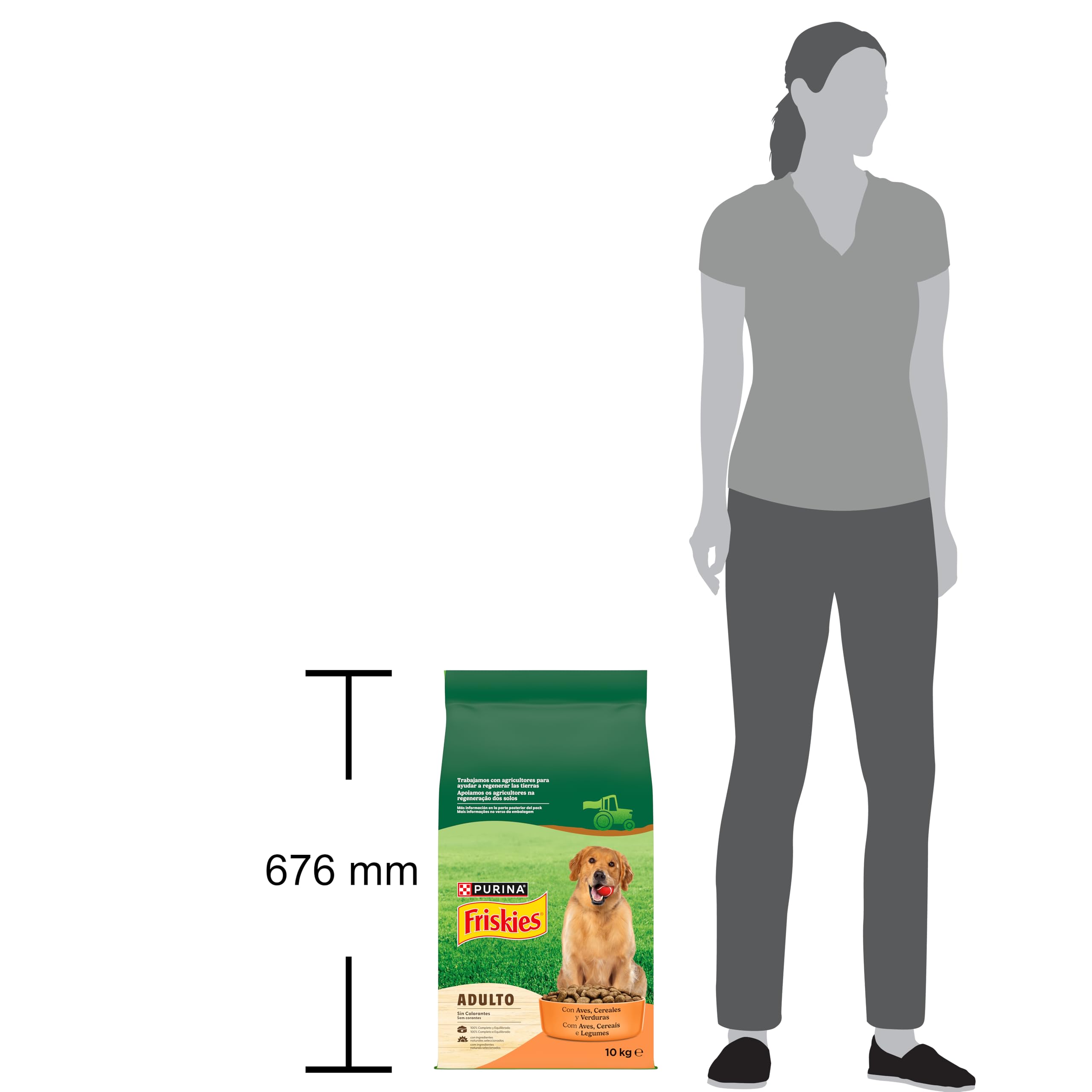 Purina Friskies Pienso para Perro Adulto con Aves y Verduras, saco de 10kg