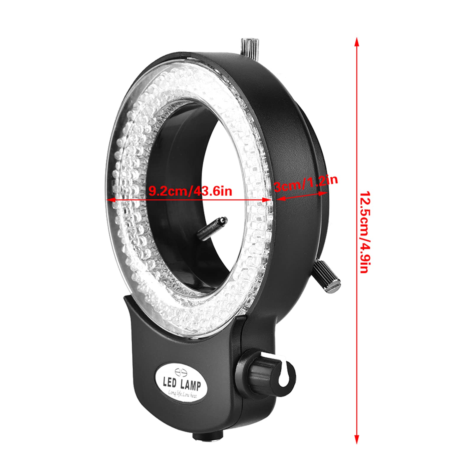 SEAFRONT Microscopio Luce Anulare LED Ring Light Illuminatore 144 LED Perline Illuminazione Sorgente Microscopio Fotocamera Lampada Ad Anello Regolabile per Microscopio Stereo (EU Plug)