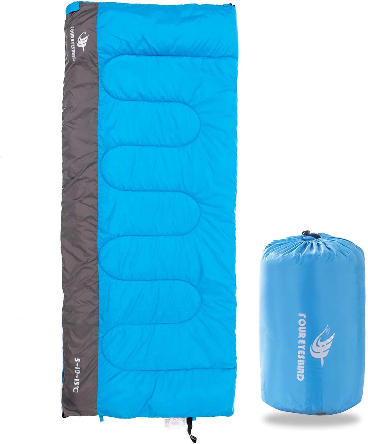 Three-Season Envelope Sleeping Bag for All Ages: Indoor & Outdoor Use