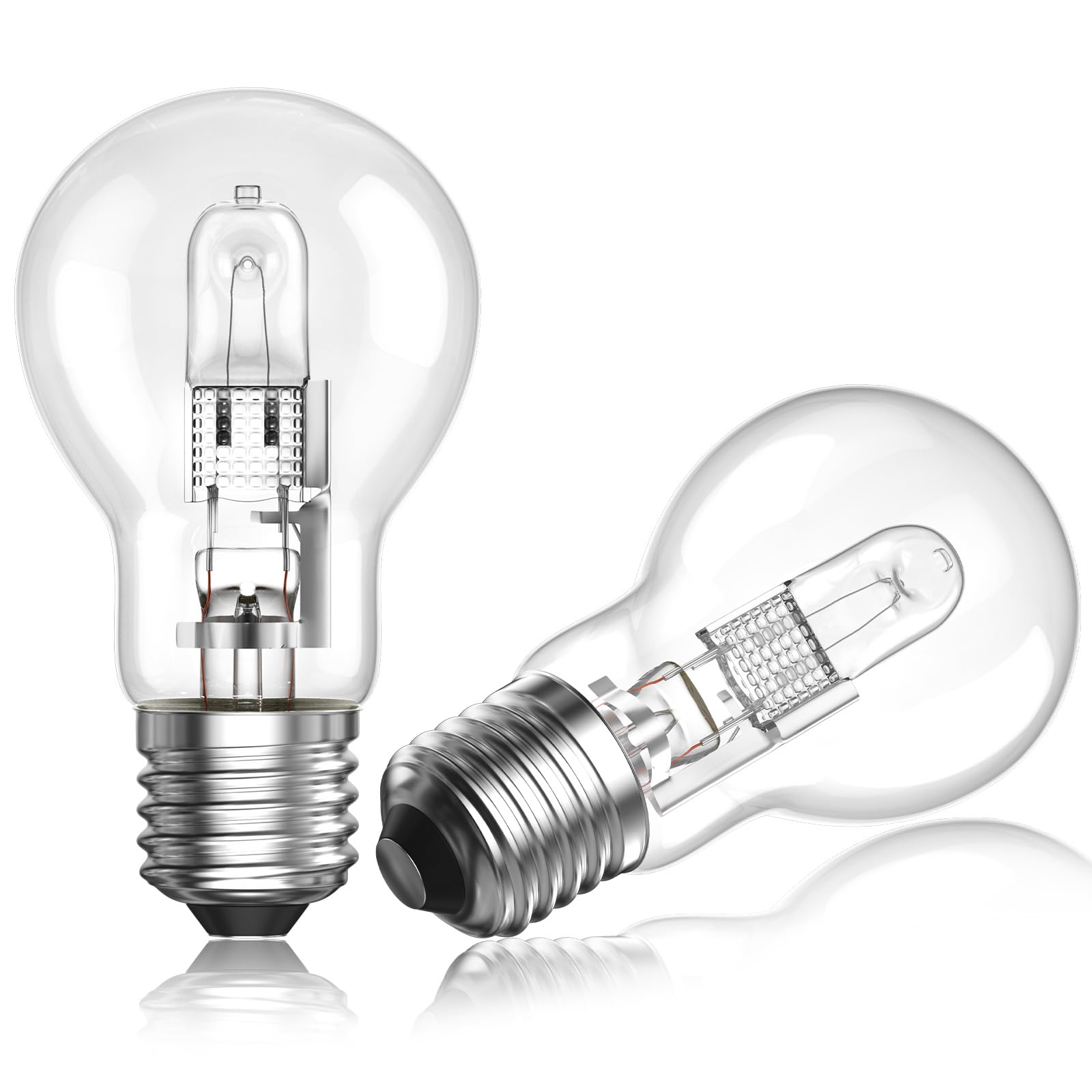 TobeBright Halogen Light Bulbs E27 100W Light Bulbs Dimmable Large Screw in Halogen Bulbs 2700K Warm White A55 Globe E27 Screw Bulb,860lm,220V,ES Classic Clear Light Bulb for Touch Lamp-2Pack