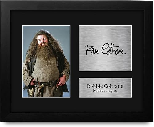 Miniatura 1 de HWC Trading Robbie Coltrane Harry Potter Rubeus Hagrid - Regalos enmarcados impresos con autógrafo para fanáticos de recuerdos de películas, tamaño