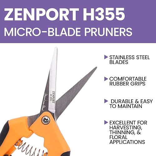 Miniatura 4 de Zenport Podadora recta hidropónica de Microblade H355, hoja de acero inoxidable