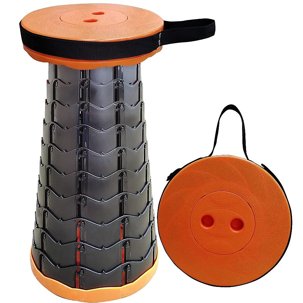Regulowany teleskopowy wytrzymały przenośny taboret(Orange)
