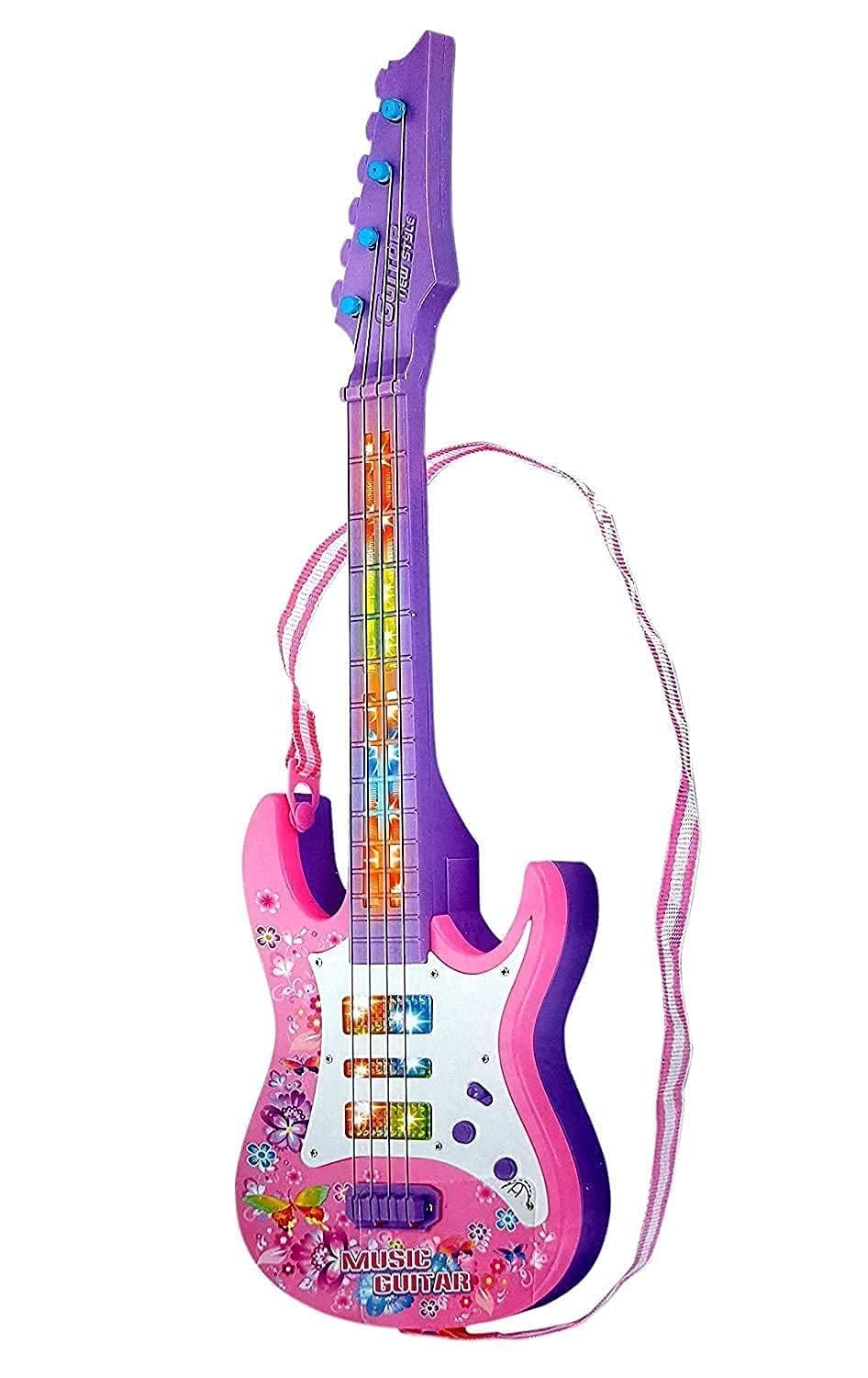 KELLY MILLER Music Toy Guitar and Red Battery Operated Music and Lights Rock Band Guitar for Kids(Multi Print )(Multi Color/Model's Color Available as per Stock)