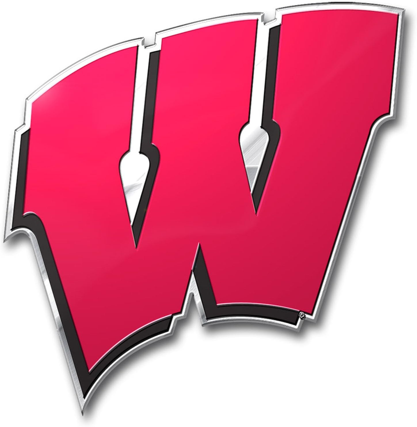 FANMATS 60574 Wisconsin Badgers Heavy Duty Aluminum Embossed Color Emblem, Auto Emblem Decal