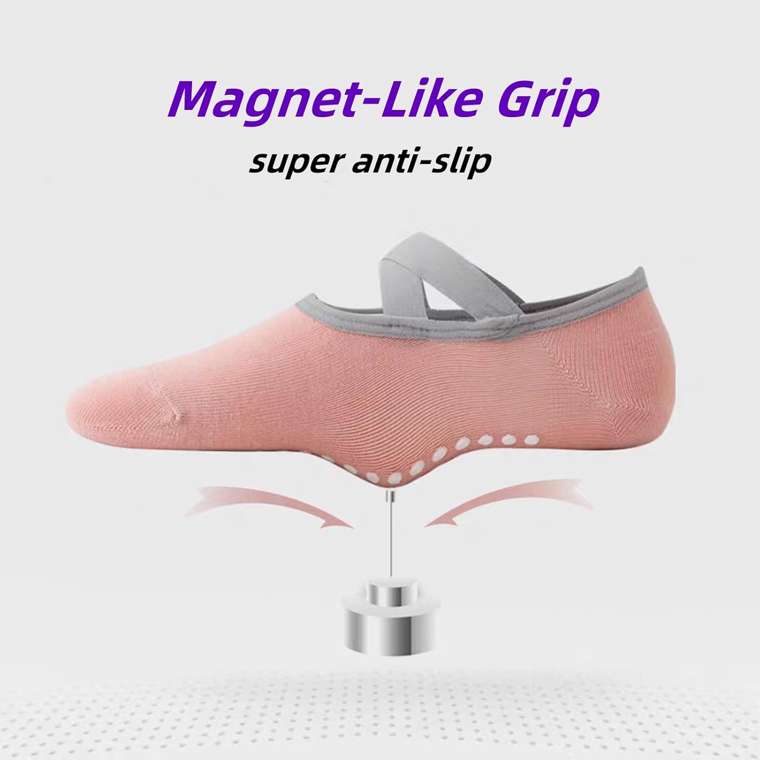 Grip Pilates Socks for Women Yoga Socks with Grips Open Top Non Slip Grippy Socks for Barre, Ballet, Barefoot Workout - Image 3