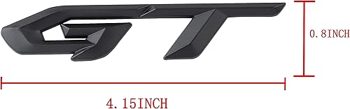 Miniatura 6 de Paquete de 2 calcomanías de aleación de aluminio 3D con emblema de metal GT para decoración para autos, camiones, SUV (negro)