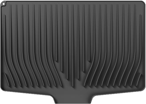 Premium Silicone Dish Drying Mat with Slope Design - Non-Slip, Heatproof 446 F, Fast-Drying Drain Pad for Kitchen Counter, Sink, Dish Rack XPLSD-Black