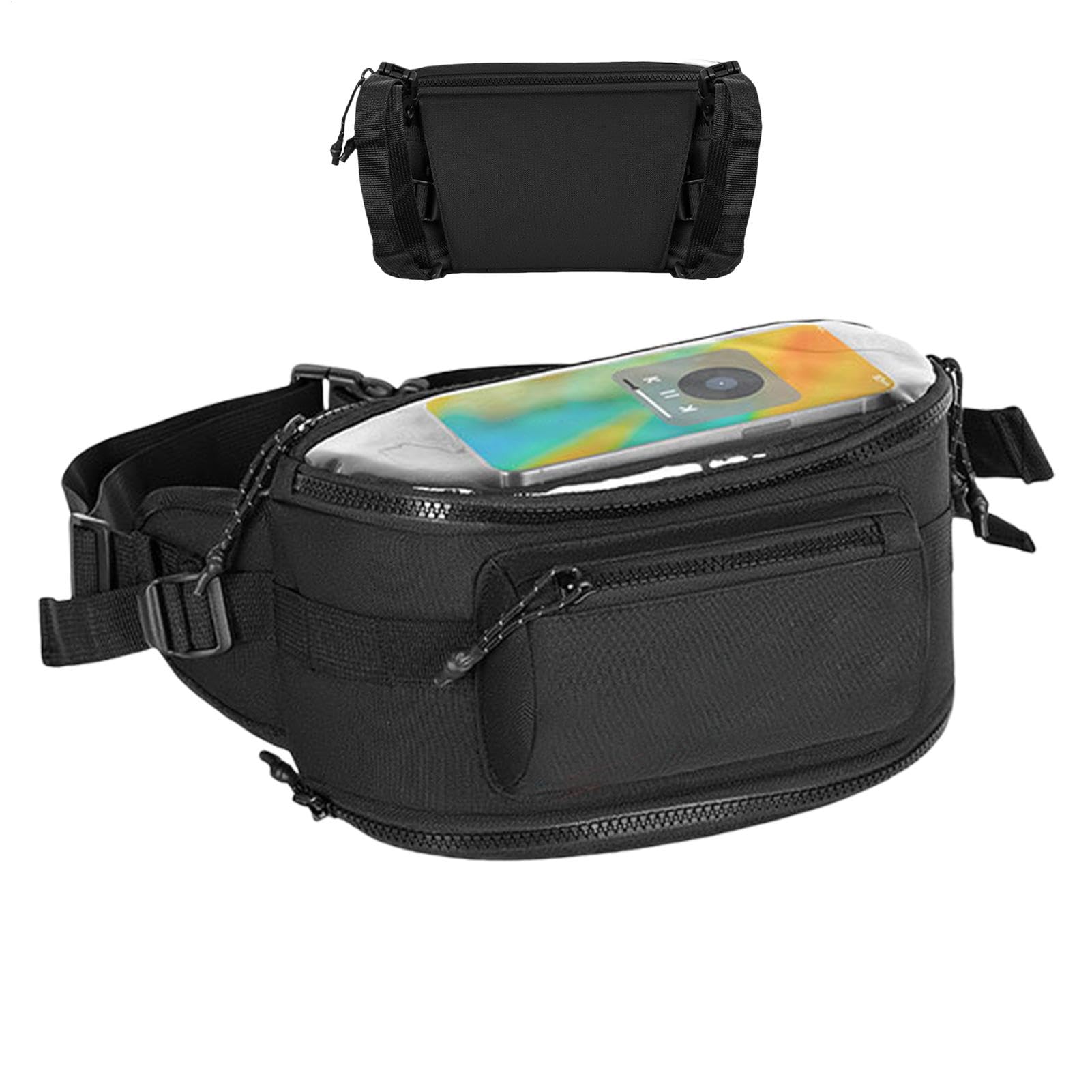 Borsa per moto touchscreen, borsa per la navigazione in moto - Touch Screen Oxford Cloth Handlebar Borsa,Custodia organizzatore multifunzionale, busta di finestra trasparente per telefono