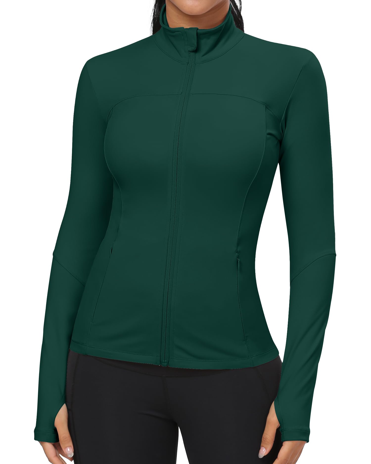 Gym Rainbow Workout Jackets for Women, Full Zip Slim Fit Lightweight Athletic Running Sports Track Jacket with Pockets