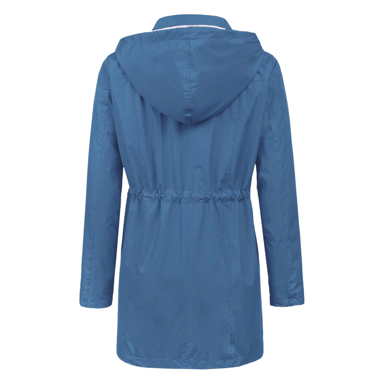 Generico Impermeabile Antipioggia Donna,Impermeabile Da Donna Cappotto Lungo Con Cappuccio Trench Foderato Giacca A Vento Da Viaggio Giacca A Vento