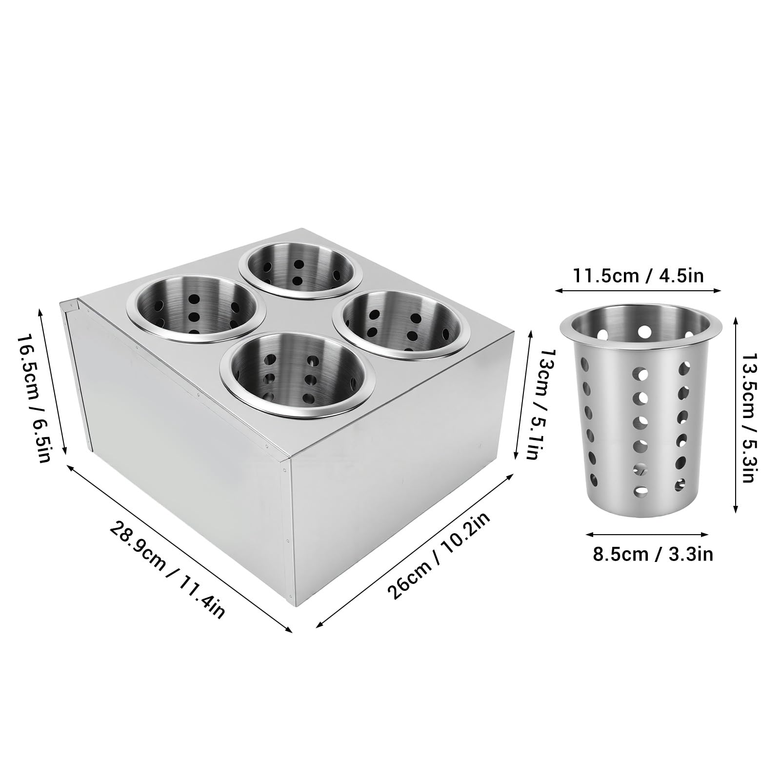 Luocute Soporte para Utensilios de Cocina de Acero Inoxidable con 4 Ranuras, Organizador de Cubiertos para Tenedores, Cucharas y Palillos