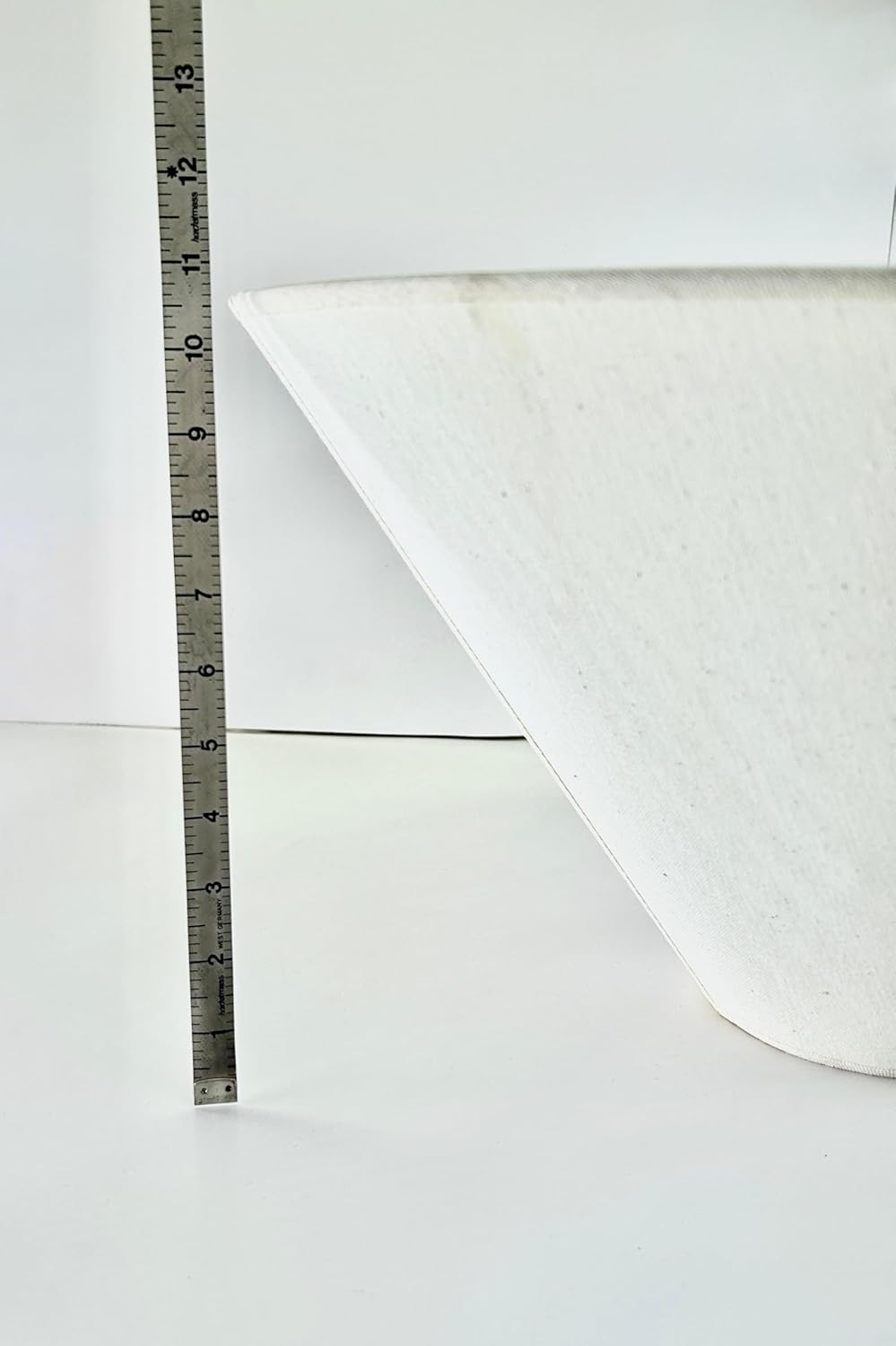 20 x 10.5" Fabric Minimalist Industrial Bell Clip On Lamp Shade, White Ivory