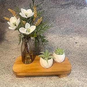 Farmhouse Wood Tray Rustic Wooden Pedestal 12 * 5.5 * 2 inches Decorative Wood Riser for Farmhouse Kitchen Counter Bathroom Room Decor (Brown) Farmhouse Wood Tray Rustic Wooden Pedestal 12 55 2 inches Decorative Wood Riser for Farmhouse Kitchen Counter Bathroom Room Decor Brown