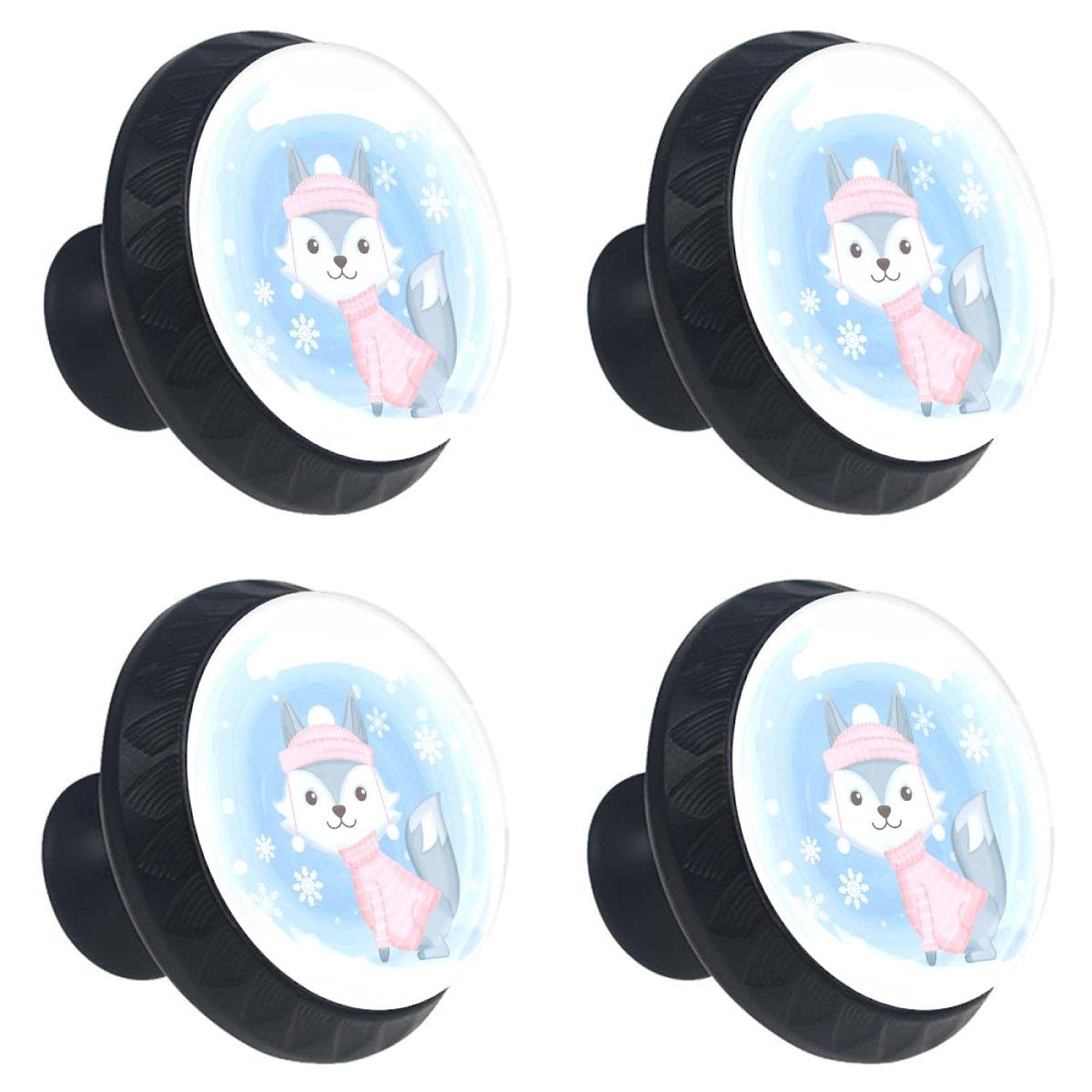 Boutons de tiroir en cristal renard 30mm pour décorer une chambre d'enfant