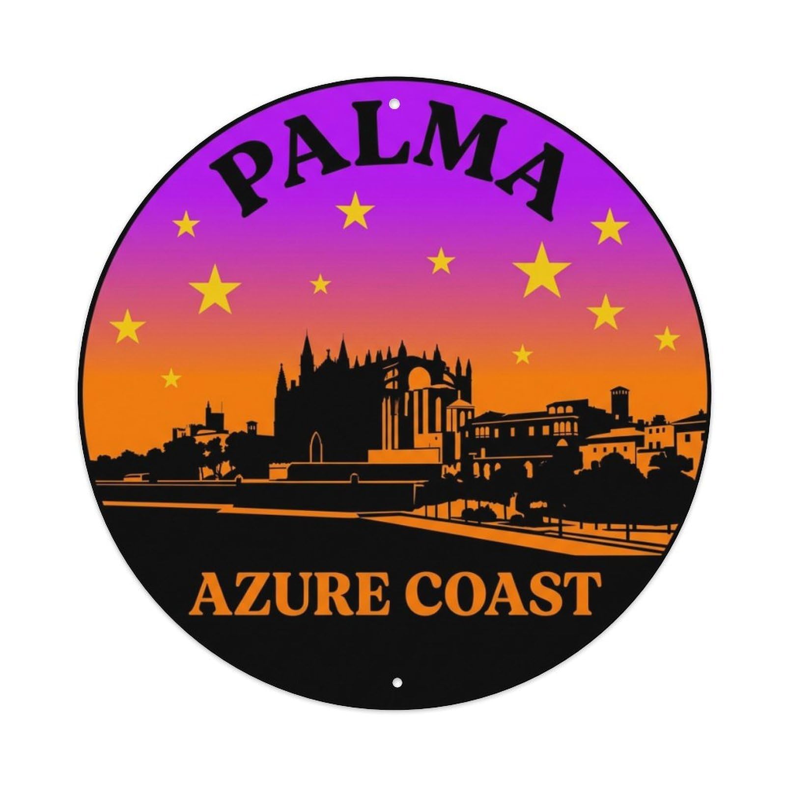 Tgrcjimh Style Metal Tin Sign Vintage Travel Palma Spain Gathering