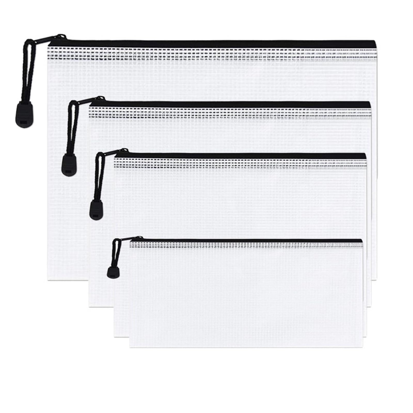 Borse con zip a rete Borsa con cerniera in rete 4 pezzi Cartella portaoggetti for cancelleria Cartella portadocumenti in rete con cerniera A3 A4 A5 A6 Cartelle portadocumenti con cerniera Forniture fo