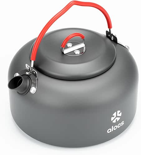 Alocs 1.4L Kettle Teapot, Portable Camping Coffee Pot, Hard-Anodized Aluminum